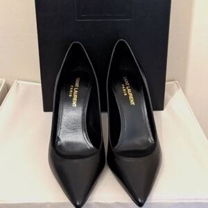 Timeless Elegance: Yves Saint Laurent Black Heels, Size 35.5